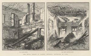 Det kongelige palads i Laeken, Bruxelles, ødelagt af brand af Frank Watkins